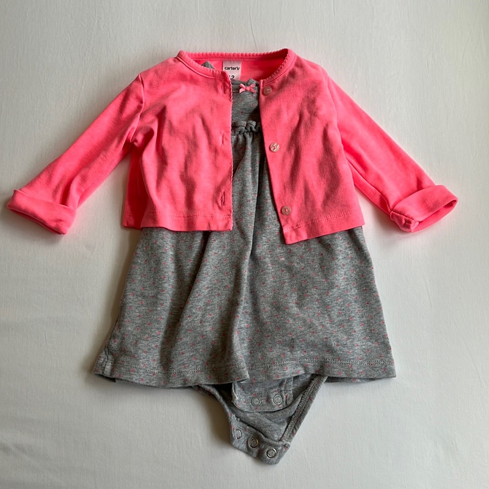 Carter’s Baby Girl Dress & Cardigan Size 12 Months
